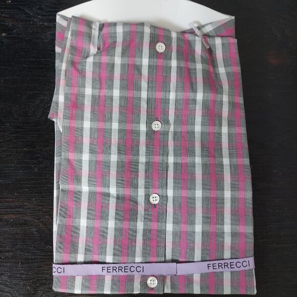 FERRECCI PINK AND GREY BUTTON-UP - NWT - SIZE LARGE - Picture 4 of 4